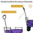 thumbnail image 6 of M optimized Outdoor Garden Wagon with Canopy and Pockets, Foldable Portable Beach Trolley Cart with 7" Wheels for Camping Garden Sports, Load Capacity 262LBS, 6 of 9