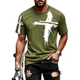 thumbnail image 2 of Christian Shirts for Men Summer Short Sleeve Crewneck Christian Cross Graphic Tee Shirt Casual Cool T-Shirts, 2 of 5