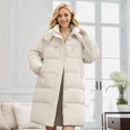 thumbnail image 2 of Cathalem Womens Jackets Oversized Pockets Womens Winter Coat – Full Length Quilted Puffer Parka – Plus Size Heavyweight Maxi Jacket for Women (White,XXL), 2 of 5