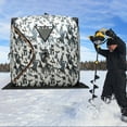 thumbnail image 4 of Ice Fishing Tent Portable Fishing Shelter Thermal Ice Fishing Shanty 1-2 People, 4 of 12