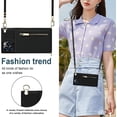 thumbnail image 3 of Crossbody Phone Case for iPhone 12 Pro Max Case with Card Holder for Women,iPhone 12 Pro Max Case Wallet with Strap Lanyard for Men,PU Leather Magnetic Clasp with Kickstand 6.7", Black, 3 of 16