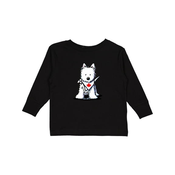 Inktastic Canada Day Westie Boys or Girls Long Sleeve Toddler T-Shirt