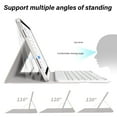 thumbnail image 5 of kenke for iPad 11/10th Gen Case with Keyboard 11/10.9 inch 2025 A16/2022, Detachable Wireless Bluetooth Keyboard Case Thin & Light with Built-in Left Side Pencil Holder, White Square Keycaps,Gray, 5 of 8