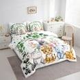 thumbnail image 3 of Feelyou Teens Farm Sheep Bedding Comforter Set 7 Pieces, Cartoon Zoo Animal Full Bedding Set, Kawaii Giraffe Zebra Reversible Fitted Sheet Flat Sheet, Lightweight Room Decor, 3 of 8