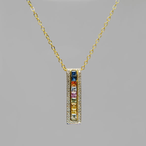 14k Yellow Gold Multi-Gemstone (1.95ct.) Pendant