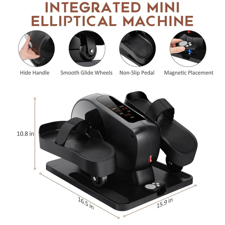 Tikmboex 2-in-1 Under Desk Elliptical Machines, Mini Electric