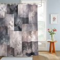 thumbnail image 4 of Grey Abstract Shower Curtains for Bathroom, Modern Gradient Color Blocks Geometric Waterproof Fabric Shower Curtain, Decorative Bathroom Curtain for Bathtub, 72"x72", No Hooks Included, 4 of 9