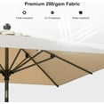 thumbnail image 3 of PURPLE LEAF 6' x 6' Square Outdoor Table Umbrella with Crank and Tilt, Aluminum Frame Patio Market Sun Umbrella, 8 Sturdy Ribs, Beige, 3 of 9