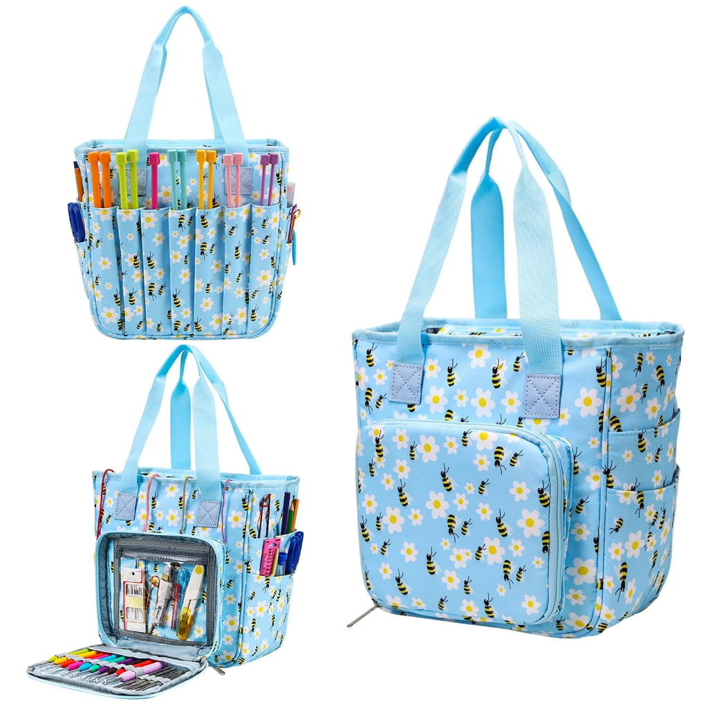 Crochet Bag Crochet Craft Organiser Knitting Bag for Crocheting & Knitting Supplies, Portable Yarn Storage Organiser