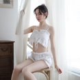 thumbnail image 5 of Women's pajamas Korean Style White Shorts and Pajamas women's Pajamas Sleepwear Sleep Tops and Shorts Pyjama Femme, 5 of 5