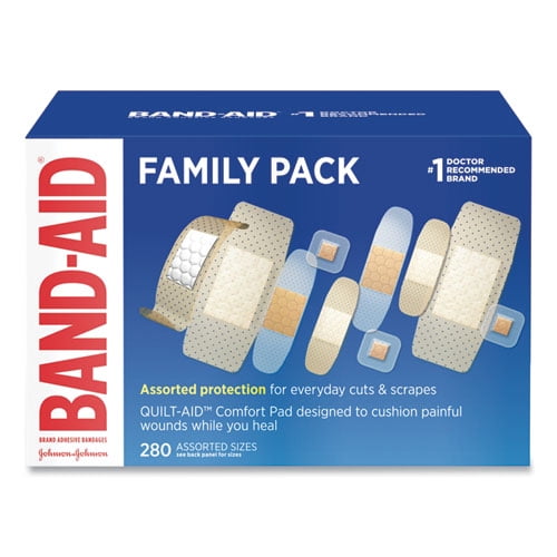Sheer/wet Adhesive Bandages, Assorted Sizes, 280/box | Bundle of 5