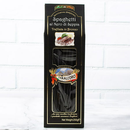 Taralloro Artisan Flavored Pasta - Black Squid Ink Spaghetti (250 (Best Squid Ink Pasta)