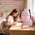 thumbnail image 5 of 3PCS Girls School Backpack Set with Lunch Bag & Pencil Case, Aesthetic Beige Floral Print Laptop Bookbag for Teens Kids, Durable Nylon Student Rucksack for Elementary Middle High School, 5 of 5