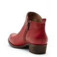 thumbnail image 4 of Lucky Brand Basel Garnet Red Leather Low Block Heel Fashion Ankle Booties Wide (Garnet Red, 6), 4 of 6