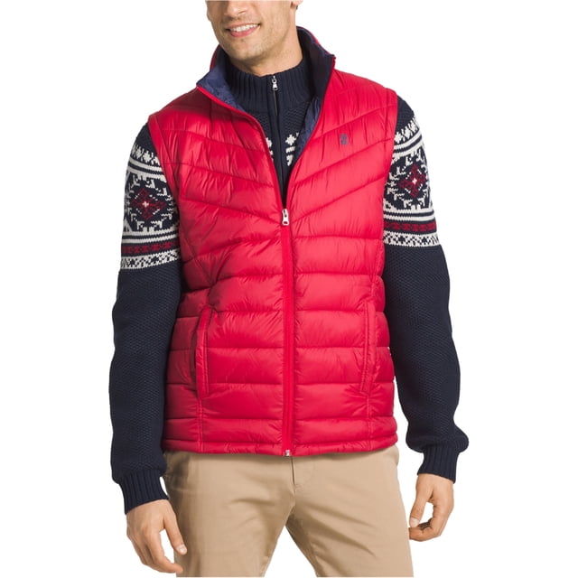 IZOD Mens Apex Quilted Jacket, Red, XX-Large