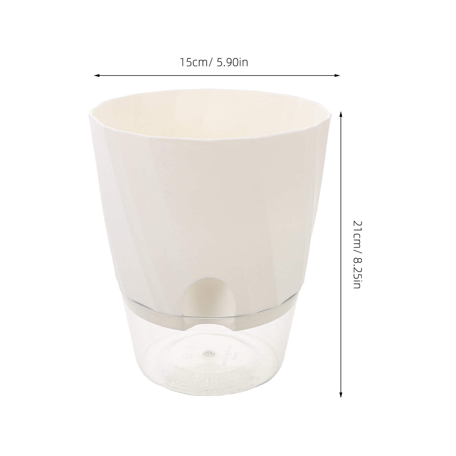 Homoyoyo 3-Pack Self-Watering Flower Pots White Plastic for Indoor and Outdoor Plants with Automatic Watering