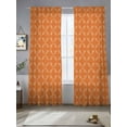 thumbnail image 2 of Orange Morocco Sheer Curtains 96 Inch Length 2 Panels Set for Living Room/Bedroom, Geometric Leaf Diamond Lattice Abstract Curtain Sheers Drapes Rod Pocket Curtains Window Treatment Set 52''x96''x2, 2 of 7