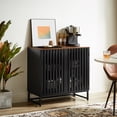 thumbnail image 3 of Nmkwnr 2 Doors Wood Storage Cabinet with Metal Legs, Perfect for Living Room, Kitcheb, Black, 3 of 10