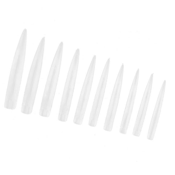 Puntas para uñas de salón, 10 piezas de puntas para uñas postizas profesionales largas y puntiagudas, valor excepcional