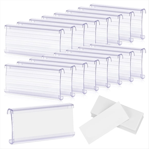 100 Portaetiquetas para Estantes Alambre con 100 Inserciones Papel, Etiquetas para Estantes de Plástico para Portaetiquetas de Alambre Compatibles con Estantes de 1-1/4 Pulgadas