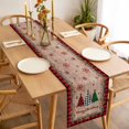 thumbnail image 3 of Red Plaid Christmas Table Runner 48 Inches Long Farmhouse Dress Scarves, Vintage Xmas Tree Winter Wooden Dining Tablerunner for Coffee Table/Kitchen Island/Party Décor, 13" x 48", 3 of 8