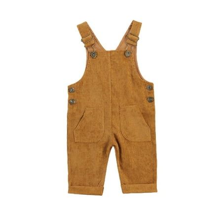 

Seyurigaoka Seyurigaoka Baby Boys Suspender Pants with Buttons Loose Fit Solid Color Trousers with Pockets Toddler Adjustable Buckle Outfit