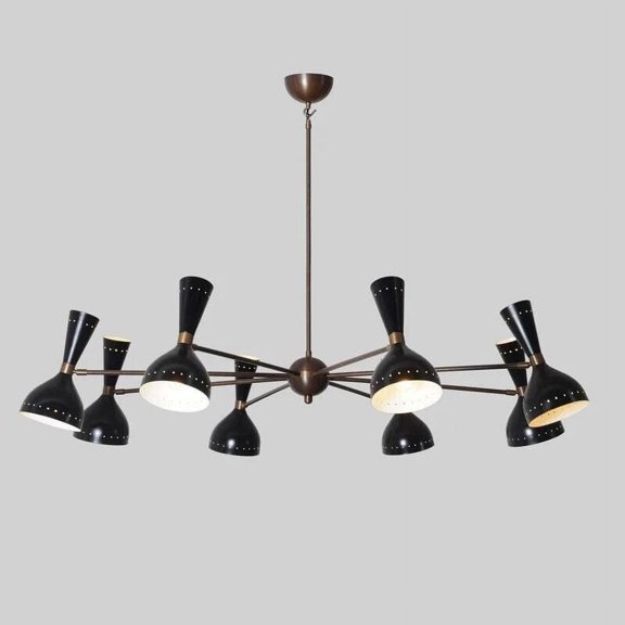 8 Arm Mid Century Italian Sputnik Chandelier Stilnovo Style, Ceiling Pendant Light for Kitchen Dining Room Hallway, Custom Lighting