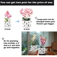 thumbnail image 2 of BUYMAX 5" & 6" Ceramic Orchid Pots with Holes and Trays, Mushroom Alabaster White, Set of 2, 2 of 8