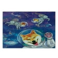 thumbnail image 3 of Dog Cutting Board, Astronaut Shibas in Space with an Alien Planet Exploring the Unknown Themed Cartoon, Decorative Tempered Glass Cutting and Serving Board, Small Size, Multicolor, by Ambesonne, 3 of 5