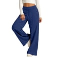 thumbnail image 6 of HKYNLAG Wide Leg Sweatpants Women Baggy High Waisted Drawstring Comfy Workout Sweat Pants Loose Casual Fall Winter Lounge Trousers with Pocket Dark Blue M, 6 of 6
