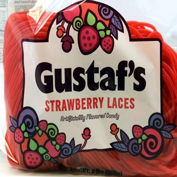 Gustaf's Shoestring Red Strawberry Licorice Laces 2 pounds