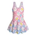 thumbnail image 4 of Uourmeti Cartoon Easter Bunny & Egg Skirted One Piece Swimsuit - Cute Quick Dry Swim Dress for Girls, Perfect for Beach & Pool Vacation, 4 of 8