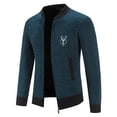 thumbnail image 4 of Fesfesfes Fleece Coat for Men's Fashion Fall And Winter Plaid Hooded Fleece Knitted Sweater Sweater Jacket On Sale, 4 of 9