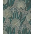 thumbnail image 4 of Teal Bold Metallic Leaf Tropical Wallpaper R8366, 4 of 4