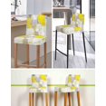 thumbnail image 5 of Yellow Bar Stool Covers Set of 6, Modern Geometric Grey Oil Painting Abstract Stretch Washable Bar Chair Covers with Backs, Removable Pub Counter Height Chair Cover for Kitchen Dining Room Cafe, 5 of 7