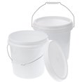 thumbnail image 4 of Cubo de agua de plástico blanco de 2 uds, cubo de 5L para el hogar, cubo de plástico portátil con asa HOMEMAXS MX16103379, 4 of 5