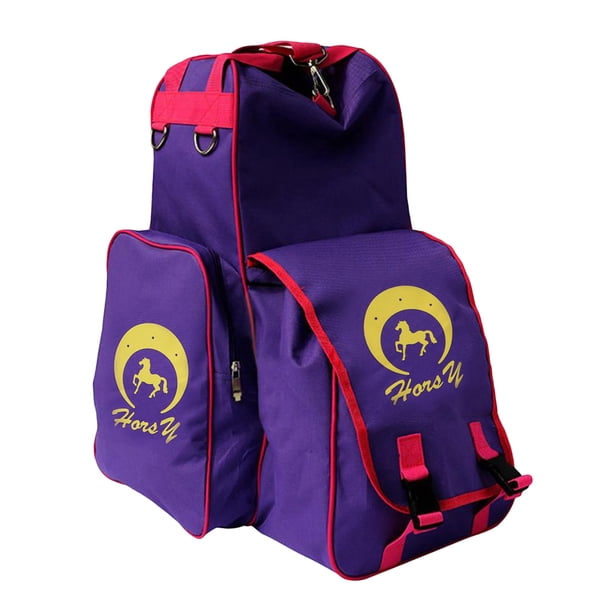 Equipo ecuestre Casco para Protectores de piernas Bolsa Púrpura Sunnimix mochila ecuestre