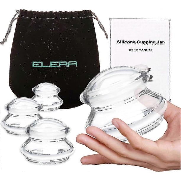 Elera Silicone Professional Cupping Therapy Set 4 Cups Silicone Cupping Therapy Set Anti Cellulite Cup Massage Cup Can Relieve Muscle Soreness And Hea