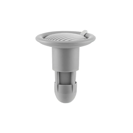 

Farfi Anti-blocking Shower Drain Plug Reusable TPR Hair Catcher Drain Backflow Preventer for Basement (Gray)