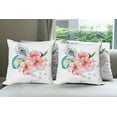 thumbnail image 6 of Ambesonne Shabby Flora Throw Pillow Cover 4 Pack, Peony and Peacock, 24", Multicolor, 6 of 7