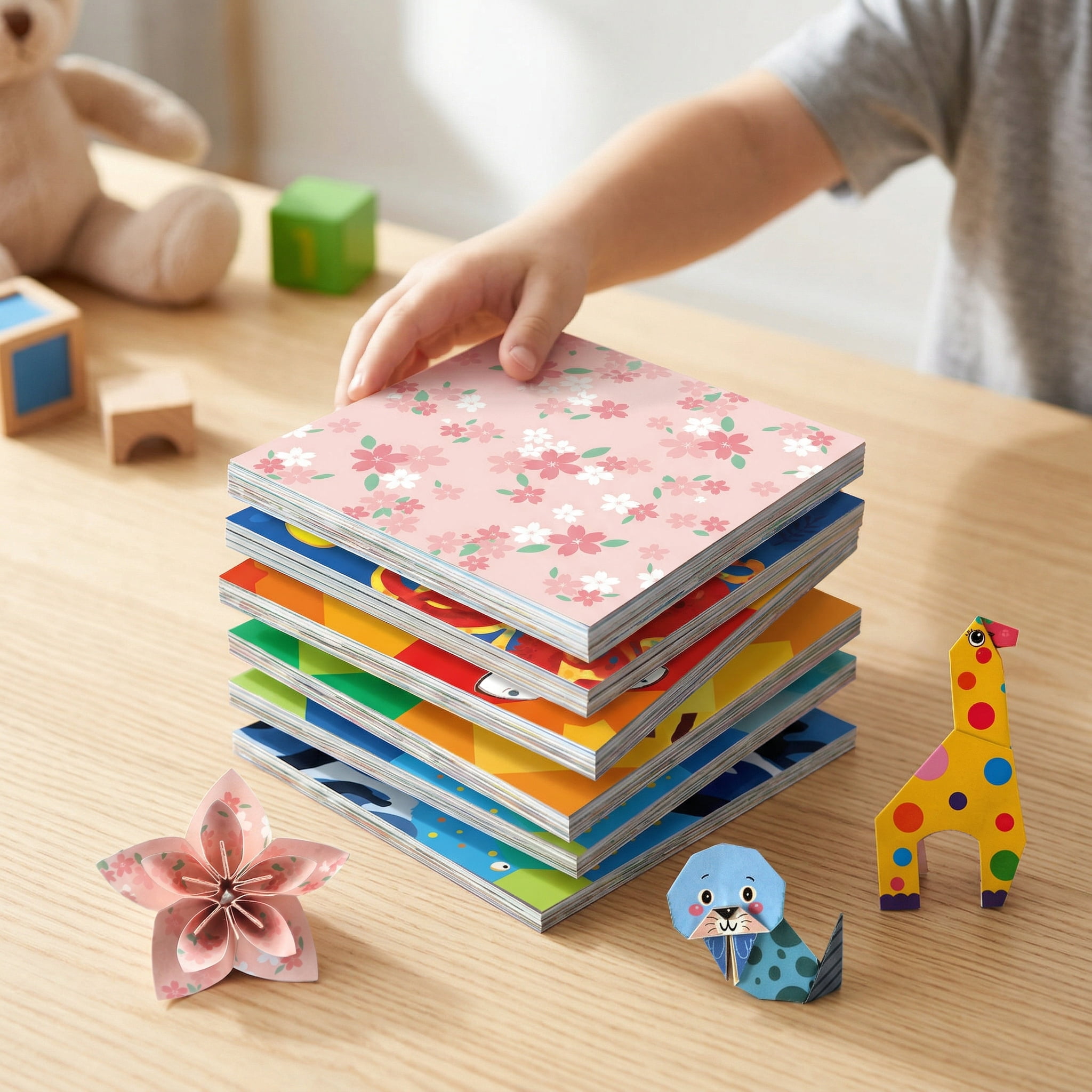 Origami Paper Kit for Adults Kids, 232 Sheets DIY Art Crafts Supplies, Colorful Floral Animal Folding Papers Set with Instruction Manual