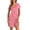Pink Strawberry, variant on Ekouaer Nightgowns for Women Short Sleeve Sleepshirt V Neck Short Nightshirt Pullover Soft Ruffled Sleepwear