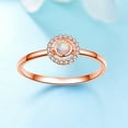 thumbnail image 3 of Opal Halo Engagement Ring with Cubic Zirconia in 18K Rose Gold Plated Sterling Silver October Birthstone Rings for Women, 3 of 4