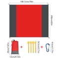 thumbnail image 3 of Outdoor Camping Picnic Beach Mat, Waterproof Foldable Checkered Blanket with Pockets, Red, 200x210cm, 3 of 6