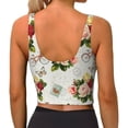 thumbnail image 3 of Vsdgher Vintage Bike Flower Butterfly Print Women Sleeveless Athletic Tank Top Built-in Bra Camisole Sports Vest for Yoga Running Fitness Exercise with Removable Pads, 3 of 8