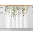 thumbnail image 2 of Spring Botanical Cabinet Curtain 28"Wx35"L, Dustproof Under Sink Skirt with Self Adhesive Tape, Teal Eucalyptus Leaves Watercolor Cabinet Curtain Cover for Bathroom Vanity, Kitchen Sink, Laundry Room, 2 of 9