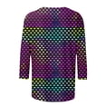 thumbnail image 5 of Penkiiy T-Shirt de la Saint-Valentin pour Femmes Manches 3/4 Col Rond Mignon Cœurs Graphiques T-Shirts Mode Décontractée Blouse TG Multicolore, 5 of 5