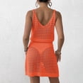 thumbnail image 6 of BOBOGOJP Womens Swimsuit Cover Up 2026 Summer Bathing Suit Cover ups Hollow Out Slit Bikini Cover Up Crochet Beach Dress Orange for Size M, 6 of 7