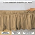thumbnail image 3 of CCNY Wrap Around Style Bed Skirt Twin Taupe 15" Microfiber Bed skirt, 3 of 6