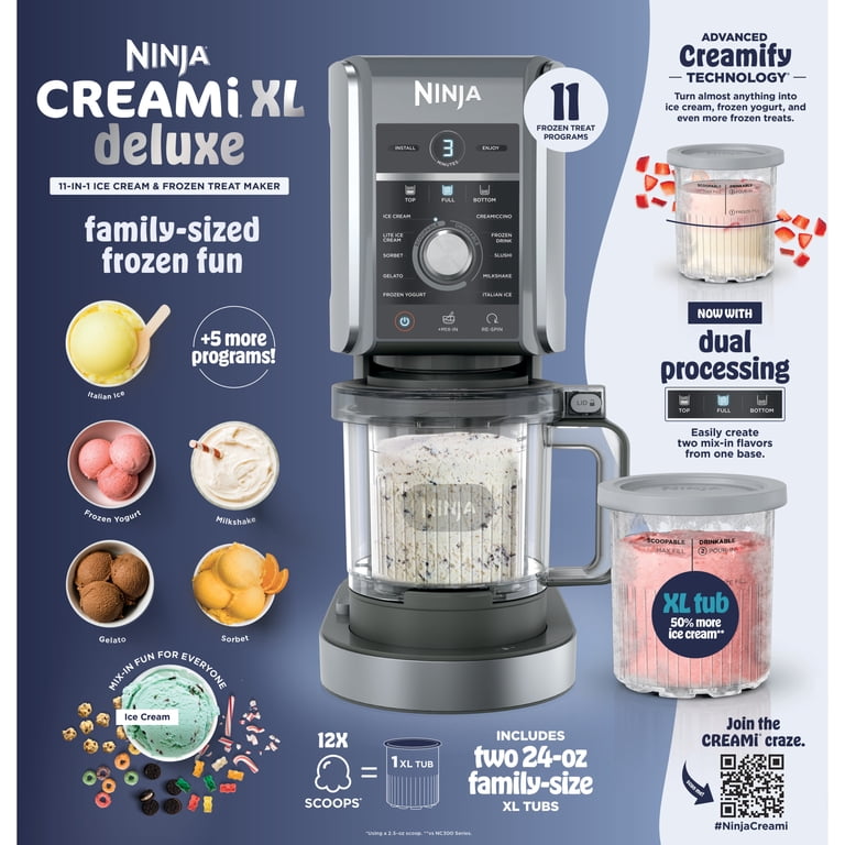 Ninja CREAMi Deluxe 11-in-1 Ice Cream, Gelato, Frozen Yogurt and